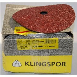 KLINGSPOR 16 GRIT FIBER DISCS