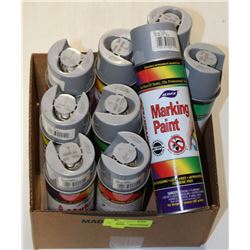 BOX OF 9 AERVOE MARKING PAINT CANS SILVER