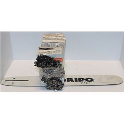6 BOXES OF STIHL CHAINSAW CHAINS AND 1 GRIPO