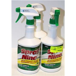 LOT OF THREE 946ML BOTTLES OF SPRAY NINE