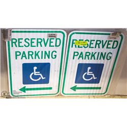LOT OF 2 RESERVED PARKING SIGNS