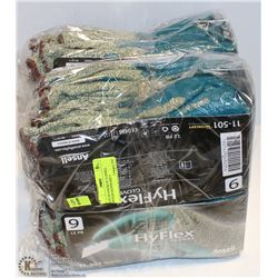 LOT OF 4 PACKS OF ANSELL HYFLEX GLOVES ASST SIZE