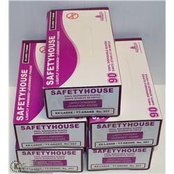 LOT OF 5 BOXES OF XXL DISPOSABLE GLOVES