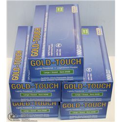 LOT OF 5 BOXES OF GOLD TOUCH DISPOSABLE GLOVES