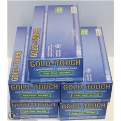 LOT OF 5 BOXES OF GOLD TOUCH DISPOSABLE GLOVES