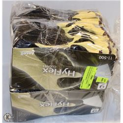 LOT OF 4 PACKS OF 12 ANSELL HYFLEX GLOVES SIZE 9