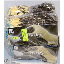 LOT OF 4 PACKS OF 12 ANSELL HYFLEX GLOVES SIZE 11