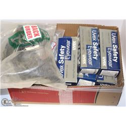 BOX OF UVEX SAFETY GLASSES AND MORE