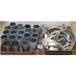 LOT OF PIPE HANGERS AND CONDUIT JOINTS