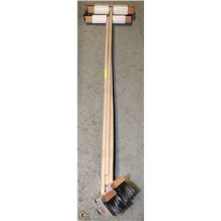 LOT OF 4 RUBBERMAID SMALL PUSH BROOMS