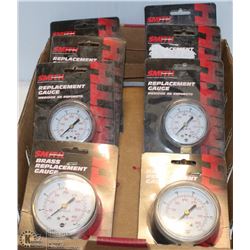BOX OF 8 BRASS REPLACEMENT GAUGES