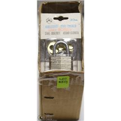 CASE OF 10 STEEL SECURITY PADLOCKS WIT KEYS