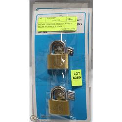 LOT OF 10 GLOBE HIGH SECURITY BRASS PADLOCKS 35MM