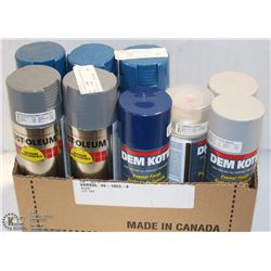 LOT OF 9 ASST COLOR SPRAY PAINTS