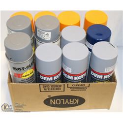 LOT OF 12 ASST COLOR SPRAY PAINTS