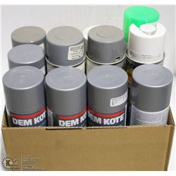 LOT OF 12 ASST COLOR SPRAY PAINTS