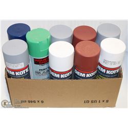 LOT OF 9 ASST COLOR SPRAY PAINTS