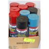 Image 1 : BOX OF 9 DEMI COTE SPRAY PAINT CANS ASST COLORS