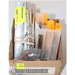 BOX OF ASST DRILL BITS AND DIES