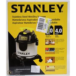 STANLEY 4 GAL STAINLESS STEEL WET/DRY VACUUM