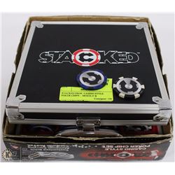 STACKED PROF. CASINO STYLE POKER CHIPS -  MOSTLY