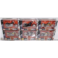 6-HARLEY DAVIDSON YEAR 2000 NIB 1:18 DIE CAST META