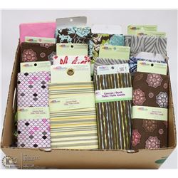 LARGE BOX OF ASSORTED FABRIC ALL NEW INCL CANVAS/