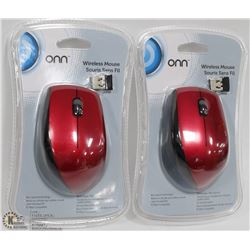 BOX WITH 2 NEW RED WIRELESS MICE