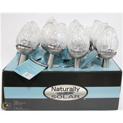 CASE WITH 16 NEW CRACKLE GLASS SOLAR LIGHTS