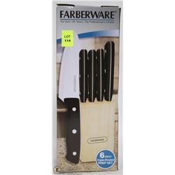 NEW FARBERWARE 6PCS PREP KNIFE SET