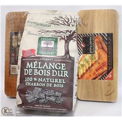 BBQ SUPPLIES INCL NATURAL WOOD CHARCOAL AND