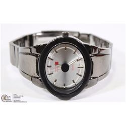 SWISS HUNTER QUARTZ BLACK STAINLESS STEEL SILVER