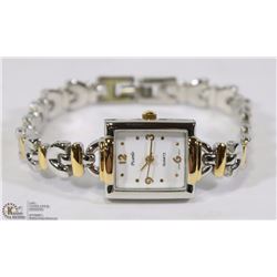PICADAR QUARTZ TWO TONE WHITE DIAL LADIES WATCH