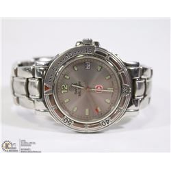 SWISS MILITARY STAINLESS STEEL SILVER DIAL MENS