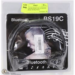 BLUETOOTH SPORTS HEADPHONES WITH BUILT IN BATTERY