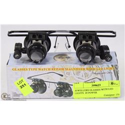 JEWELLERS GLASSES WITH LED LIGHTS  20 POWER