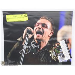 BONO U2 SIGNED 8 X 10 PHOTO WITH COA