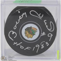 CHICAGO BLACK HAWKSBOBBY HULL HOF 1983 SIGNED