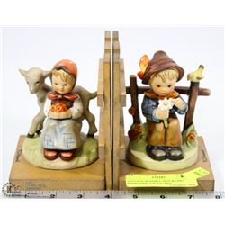 VINTAGE HUMMEL BOY & GIRL BOOKENDS,