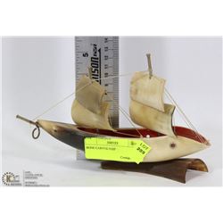 BONE CARVED SHIP