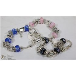 3 PANDORA-STYLE BRACELETS WITH CHARMS