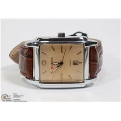 CURREN CALENDAR DATE WATCH W/ BROWN LEATHER STRAP