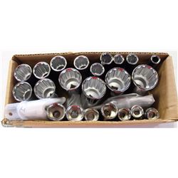 APPROX 20 SAE SOCKET SET 1/2 INCH DRIVE