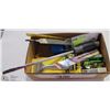 Image 1 : BOX OF ASST HAND TOOLS AND WINDOW SCRAPERS
