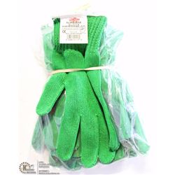 LOT OF 7 PAIRS  OF GREEN CUT RESISTANT GLOVES