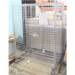 LARGE LOCKABLE METAL CAGE ON WHEELS