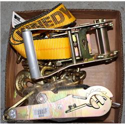 2 SMALL CARGO RACHETS WITH CHAIN HOOKS