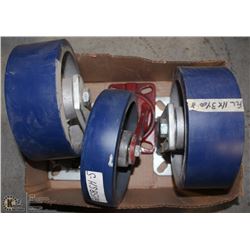 LOT OF 3 ASST SIZE CASTORS