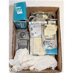 LOT OF SPAENAUR HINGES AND SMALL DOOR LOCKS