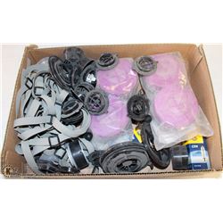 LOT OF RESPIRATOR FILTERS AND HEAD STRAPS
